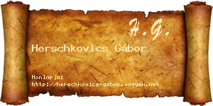 Herschkovics Gábor névjegykártya